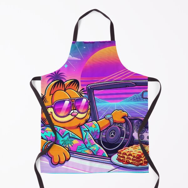 Item preview, Sunset Retro Neon Cyberpunk Cosmic Cat Lasagna Designs designed and sold by ART ATTACK ZONE.