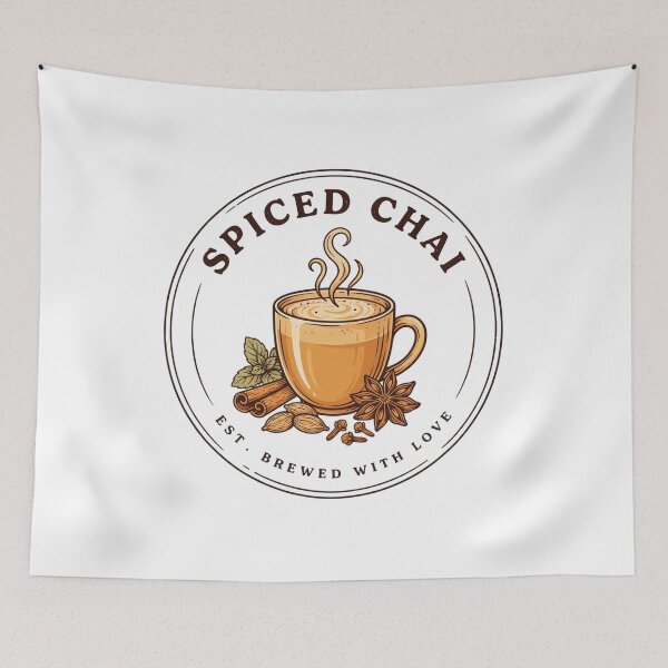 Item preview, Spiced Chai – Vintage Chai Latte Lover Design with Cinnamon, Cardamom & Star Anise designed and sold by ArcticFoxStudio.