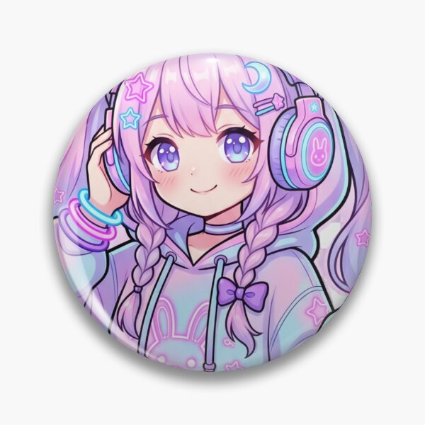 Item preview, Kawaii Anime Girl Neon Hoodie – Cute Cyberpunk Pastel Aesthetic 8K PNG Streetwear Art designed and sold by krishna-artdesigns.
