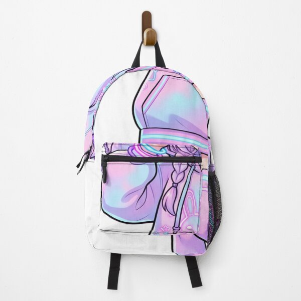 Item preview, Kawaii Anime Girl Neon Hoodie – Cute Cyberpunk Pastel Aesthetic 8K PNG Streetwear Art designed and sold by krishna-artdesigns.