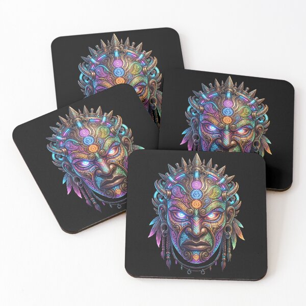 Artikelvorschau, Tribal Psy Mask – Neon Spirit Face entworfen und verkauft von RH Design Lab.