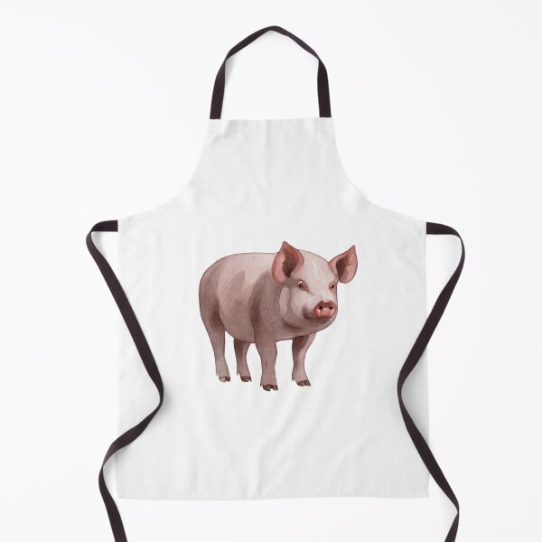 Item preview, Cute pig standing on a white background with its ears perked up and a curious expression designed and sold by Ms. Iryna.