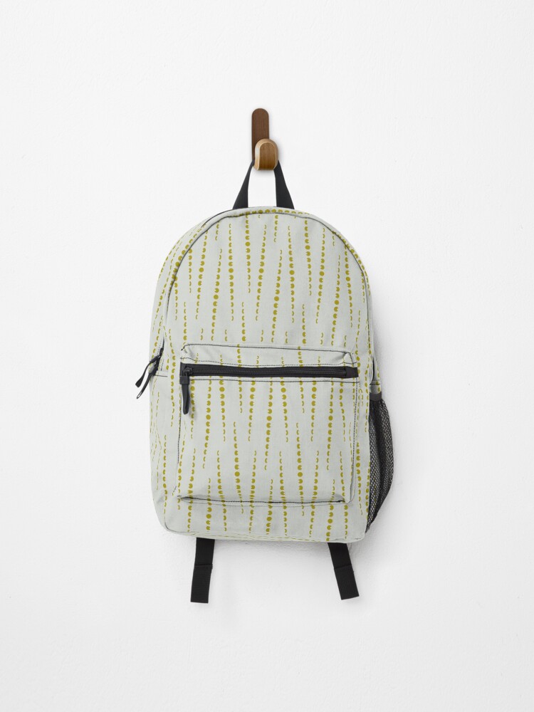 Thumbnail 1 of 3, Backpack, Orbit Wave Moon Pattern | Minimal Geometric Abstract Design_GOLD_3 designed and sold by RafenStein.