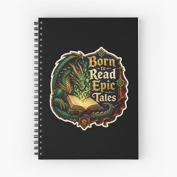 Item preview, Born to Read Epic Tales Fantasy Dragon Sticker  designed and sold by Sketchlegacy.