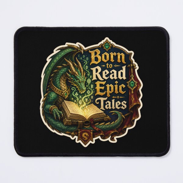 Item preview, Born to Read Epic Tales Fantasy Dragon Sticker  designed and sold by Sketchlegacy.