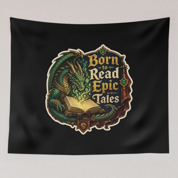 Item preview, Born to Read Epic Tales Fantasy Dragon Sticker  designed and sold by Sketchlegacy.