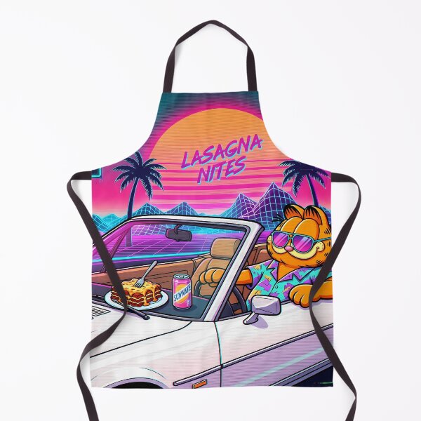 Item preview, Night Retro Neon Cyberpunk Cosmic Cat Lasagna Designs designed and sold by ART ATTACK ZONE.