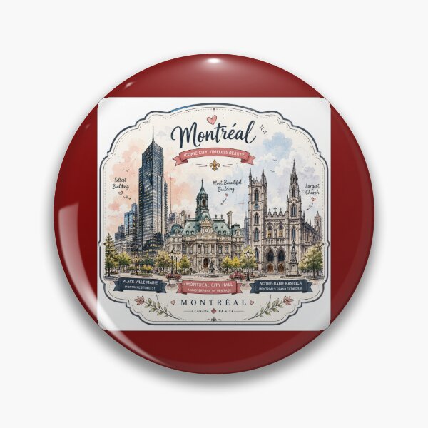 Item preview, Montreal Icons Stunning 3D Skyline Label   designed and sold by PaintMeWorld.