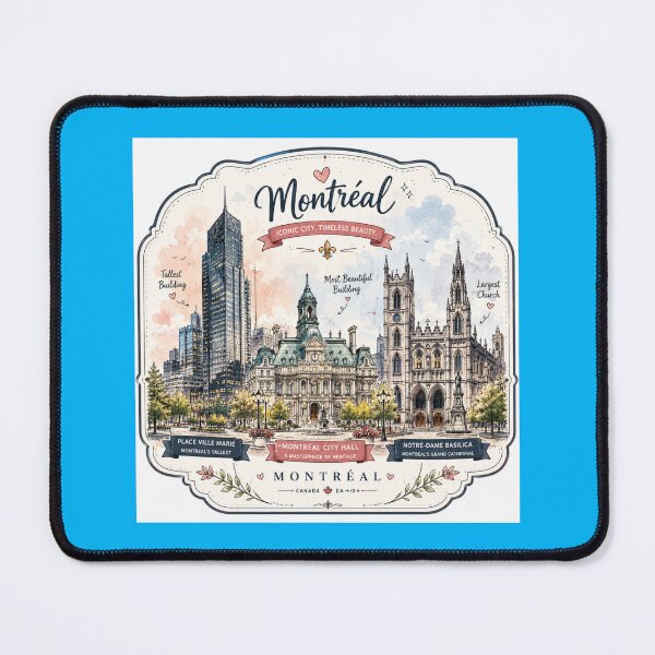 Item preview, Montreal Icons Stunning 3D Skyline Label designed and sold by PaintMeWorld.