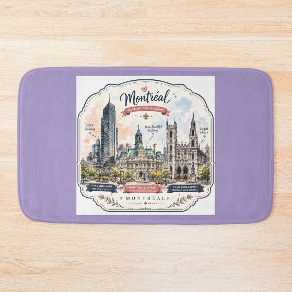 Item preview, Montreal Icons Stunning 3D Skyline Label   designed and sold by PaintMeWorld.