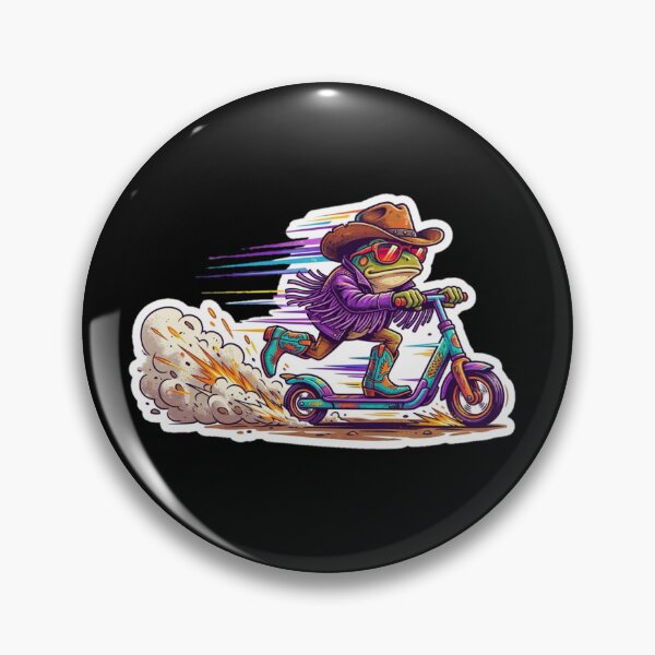 Item preview, Vibrant 90s Cowboy Frog Riding Scooter Funny Country Toad Design. designed and sold by  TrendForge.