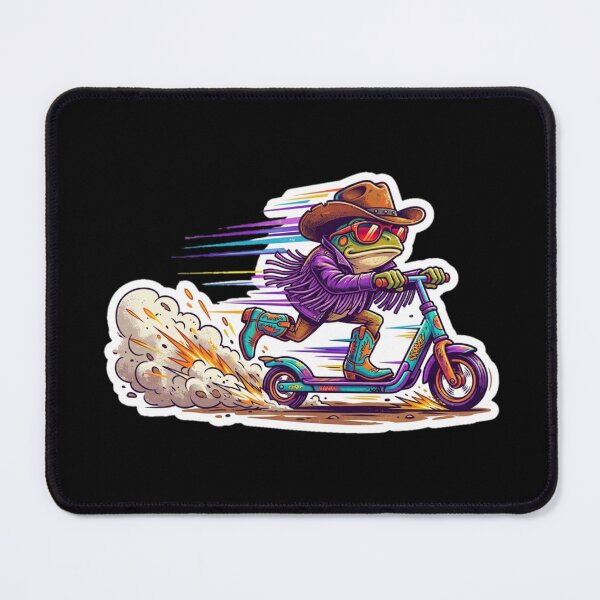 Item preview, Vibrant 90s Cowboy Frog Riding Scooter Funny Country Toad Design. designed and sold by TrendForge.