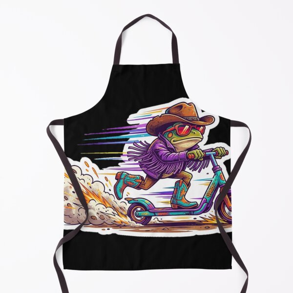 Item preview, Vibrant 90s Cowboy Frog Riding Scooter Funny Country Toad Design. designed and sold by TrendForge.