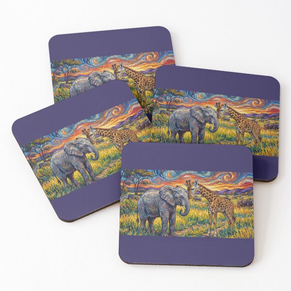 Item preview, Starry Night African safari Wildlife Art designed and sold by Violet-Forge.