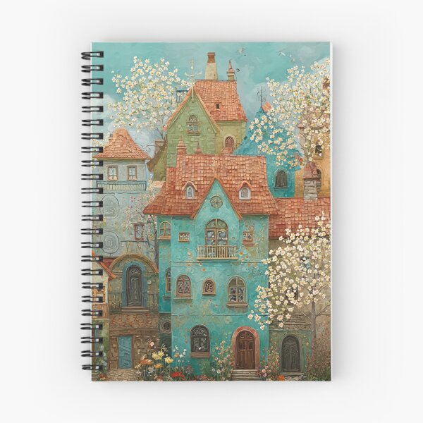 Item preview, Whimsical Seaside Cottage Village – Storybook Coastal Town Fantasy Art designed and sold by Soul Garden Studio.