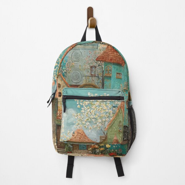 Item preview, Whimsical Seaside Cottage Village – Storybook Coastal Town Fantasy Art designed and sold by Soul Garden Studio.