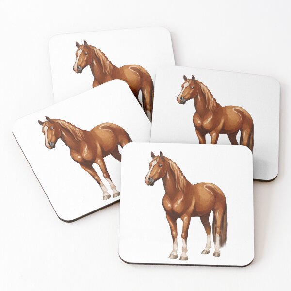 Item preview, Horse standing in a simple pose with a smooth coat and long mane during daytime indoors designed and sold by Ms. Iryna.