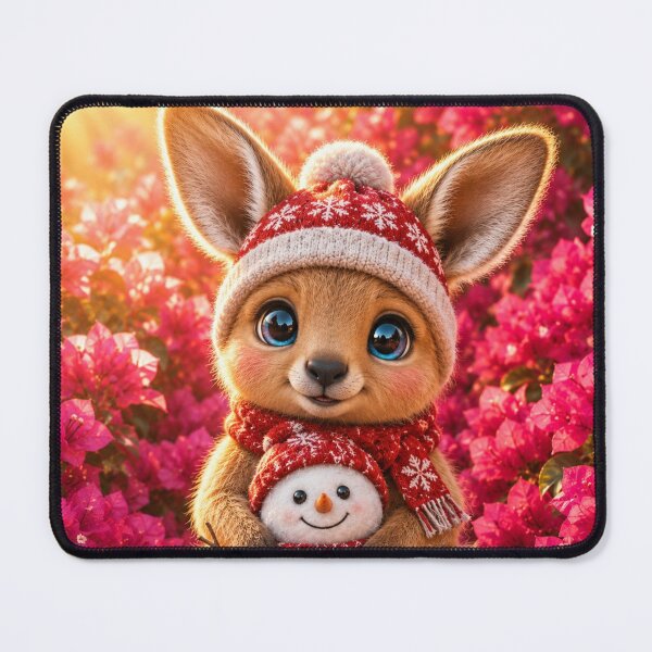 Item preview, Winter Bunny with Snowman in Blossoms designed and sold by Rohan132.