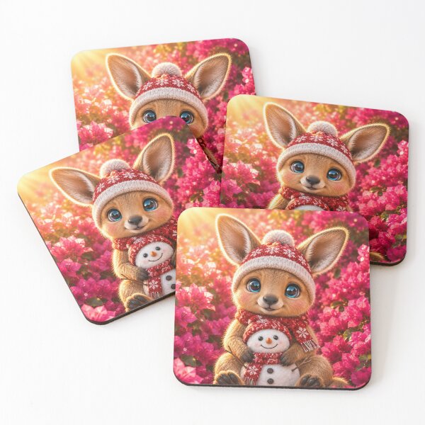 Item preview, Winter Bunny with Snowman in Blossoms designed and sold by Rohan132.