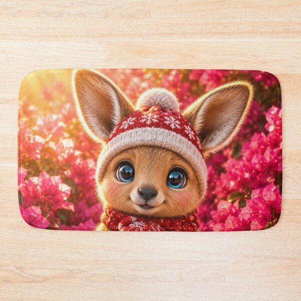 Item preview, Winter Bunny with Snowman in Blossoms designed and sold by Rohan132.