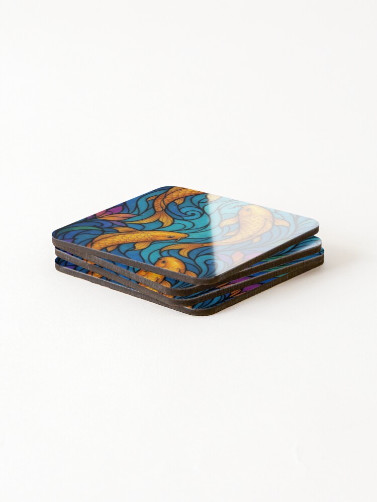 Thumbnail 4 of 5, Coasters (Set of 4), Fish Pattern designed and sold by finetwork.