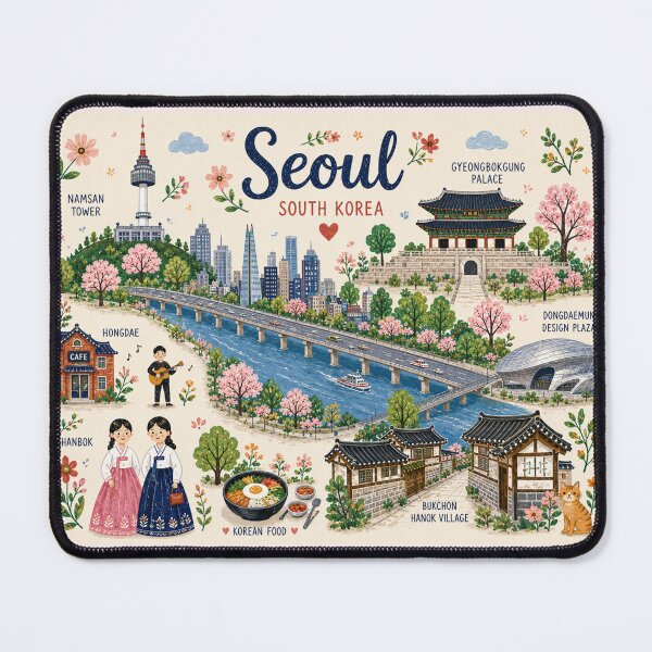 Item preview, Seoul South Korea City Illustration designed and sold by Soul Garden Studio.