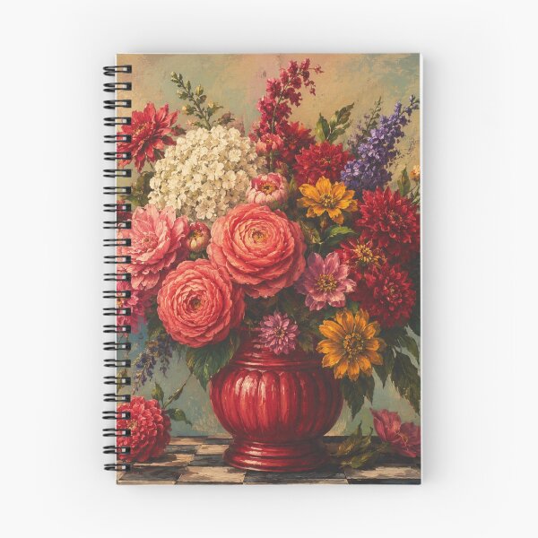 Item preview, Vintage Floral Still Life in Crimson Vase designed and sold by Soul Garden Studio.