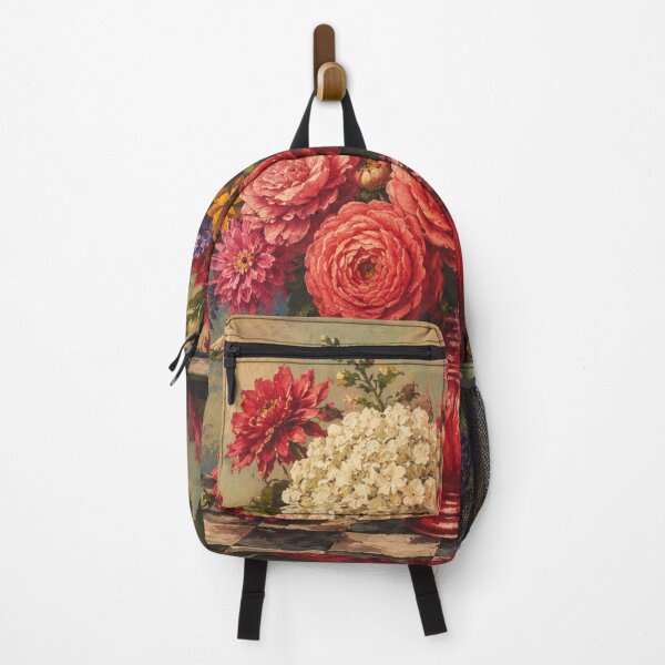 Item preview, Vintage Floral Still Life in Crimson Vase designed and sold by Soul Garden Studio.