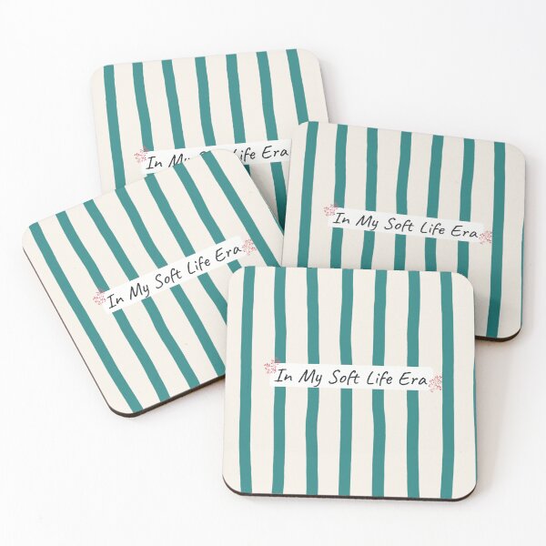Item preview, In My Soft Life Era Teal and Cream Stripes designed and sold by StoriesInGrain.