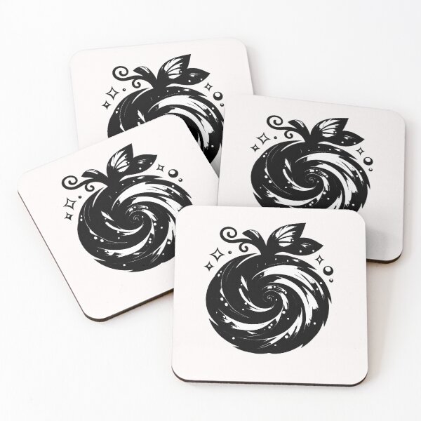 Item preview, Stylized black and white fruit with a swirl designed and sold by Moonshroomarts.