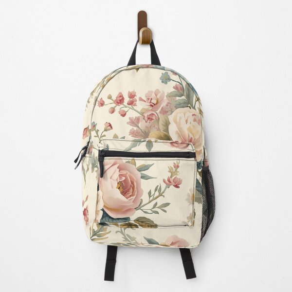 Item preview, Vintage Watercolor Floral Pattern – English Cottage Garden Pastel Roses Botanical Print designed and sold by Adhdbrainstudio.