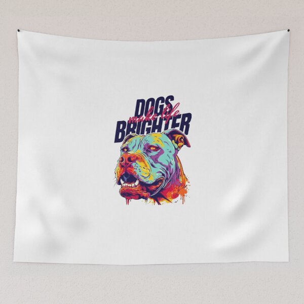 Item preview, Dogs Make Life Brighter Colorful Pop Art Pitbull Streetwear Graphic Tee Design designed and sold by PixeoCreatives.