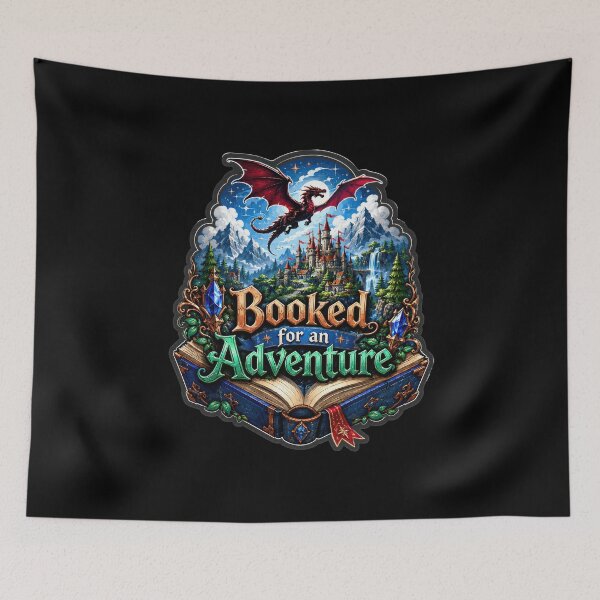 Item preview, Booked for an Adventure Fantasy Book Sticker  designed and sold by Sketchlegacy.