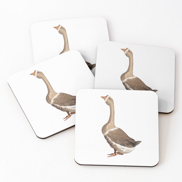 Item preview, Sculpture of a goose standing on a plain background showing details of the bird's features designed and sold by Ms. Iryna.