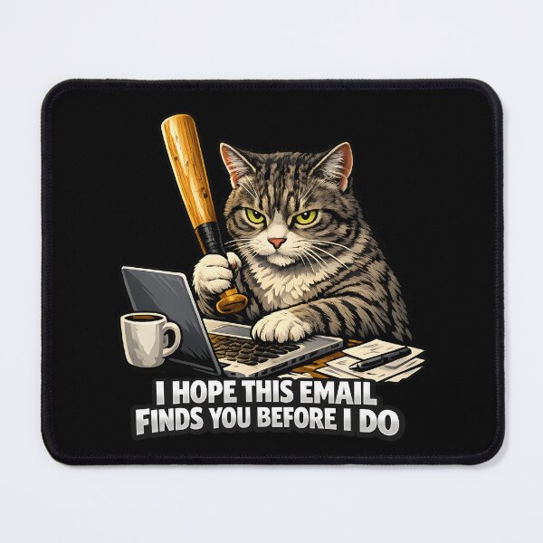 Item preview, Angry Cat Email Threat designed and sold by aistrokeofart.