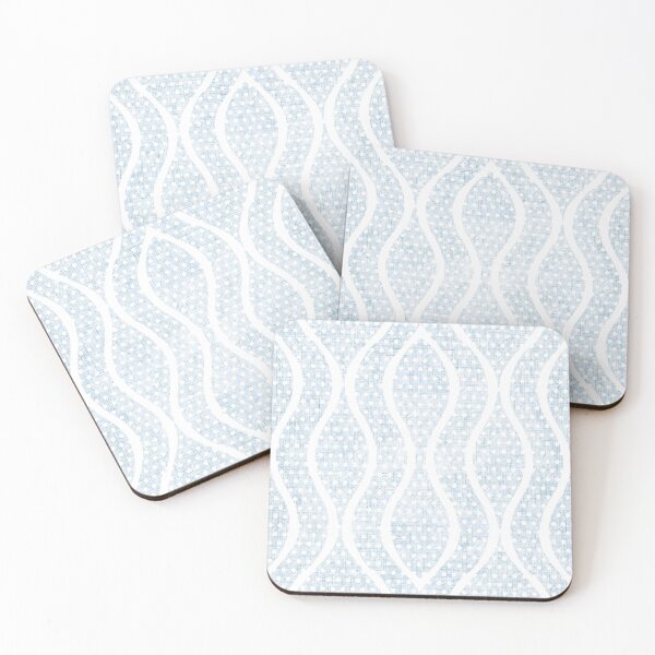 Item preview, Rustic Vintage Baby Blue and White Wavy Geometric Stripes Polka Dots designed and sold by LoveAlways-AEP.