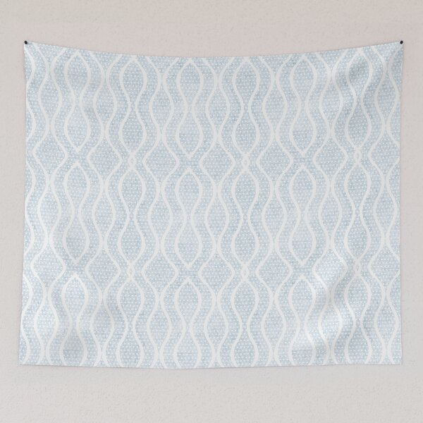 Item preview, Rustic Vintage Baby Blue and White Wavy Geometric Stripes Polka Dots designed and sold by LoveAlways-AEP.