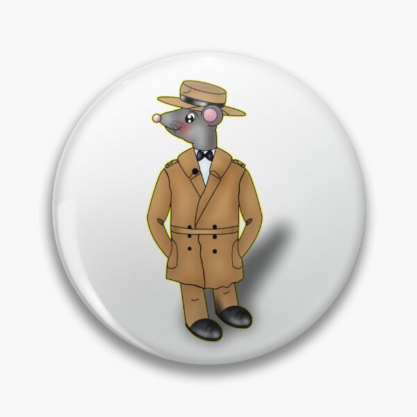 Item preview, Cute Kawaii Detective Rat In Trench Coat designed and sold by BalRaju-Doodles.
