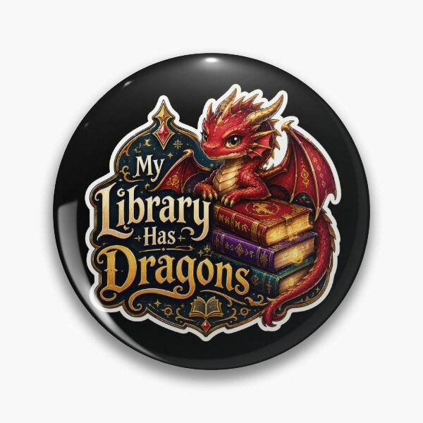 Item preview, My Library Has Dragons Fantasy Book Sticker  designed and sold by Sketchlegacy.