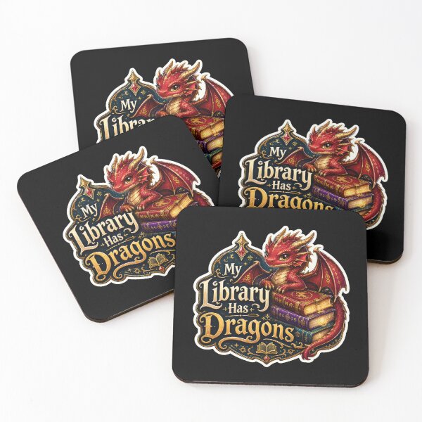 Item preview, My Library Has Dragons Fantasy Book Sticker  designed and sold by Sketchlegacy.