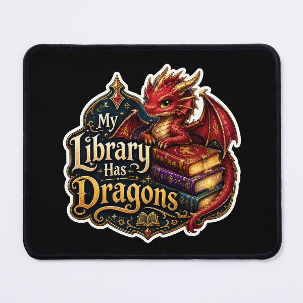 Item preview, My Library Has Dragons Fantasy Book Sticker  designed and sold by Sketchlegacy.