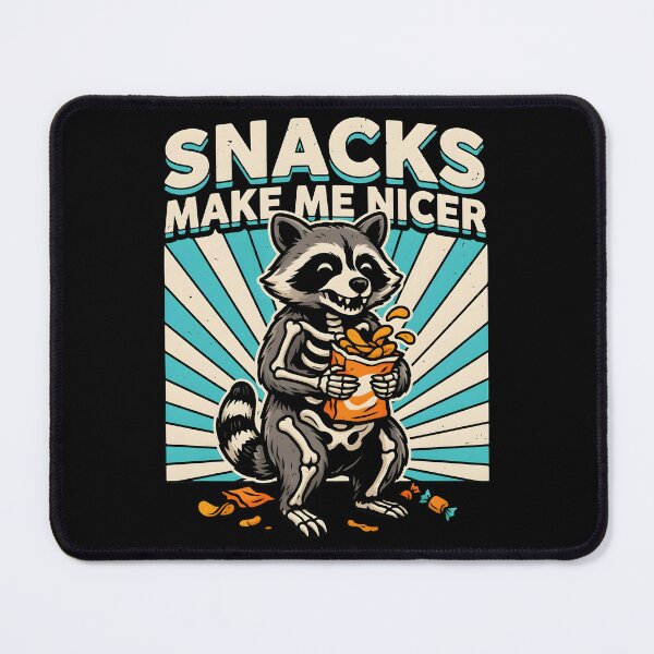 Item preview, Snacks Make Me Nicer Cute Raccoon Meme for Snack Lovers designed and sold by Redgiant87x.