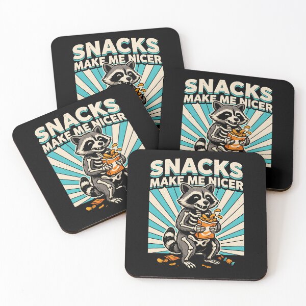 Item preview, Snacks Make Me Nicer Cute Raccoon Meme for Snack Lovers designed and sold by Redgiant87x.