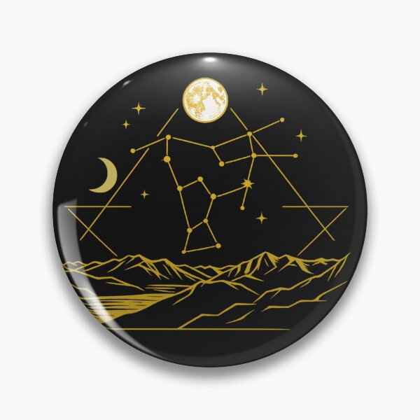 Item preview, Gold Geometric Mountain Constellation Celestial Art designed and sold by MIArt Studio.