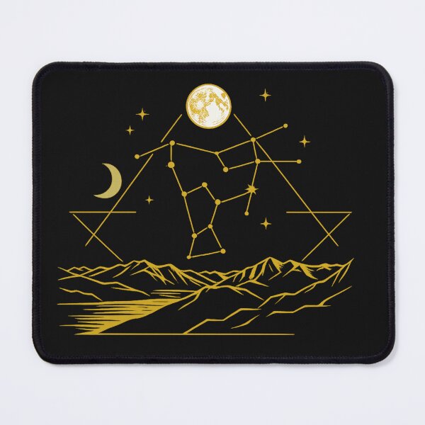 Item preview, Gold Geometric Mountain Constellation Celestial Art designed and sold by MIArt Studio.