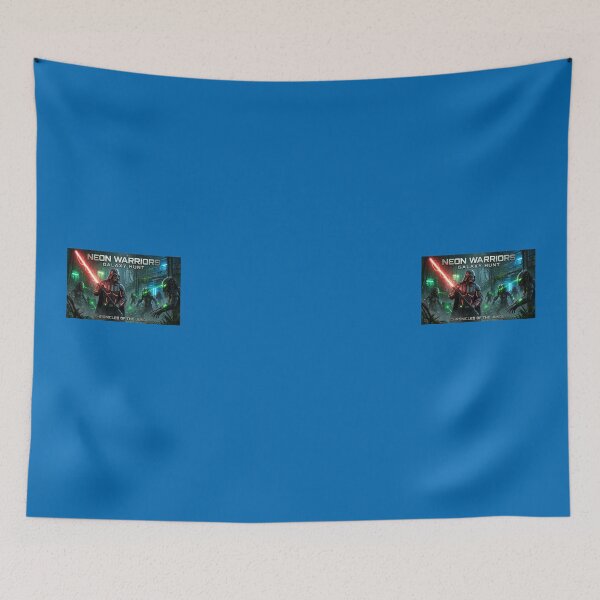Item preview, Neon Warriors Galaxy Hunt Cyberpunk Video Game Cover Mavila Art designed and sold by Mavila Forge.