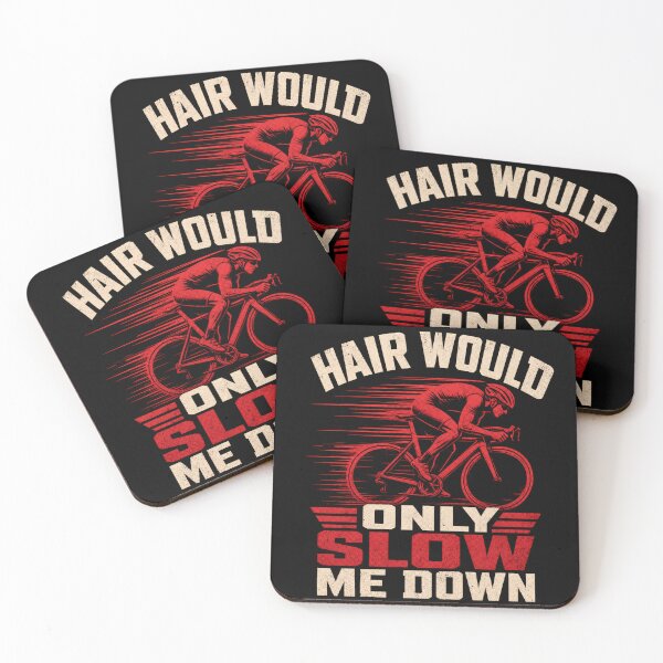 Item preview, Funny Hair Would Only Slow Me Down Bald Cyclist - Cycling Humor Road Bike Rider designed and sold by CutOutIdols.