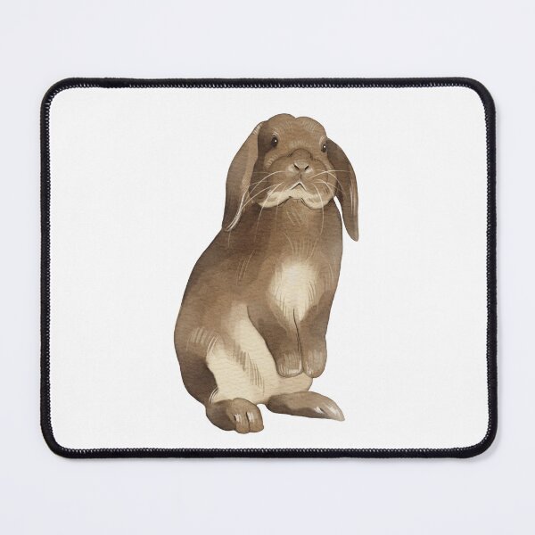 Item preview, Cute brown rabbit sitting quietly in indoor space showcasing its long ears and soft fur designed and sold by Ms. Iryna.