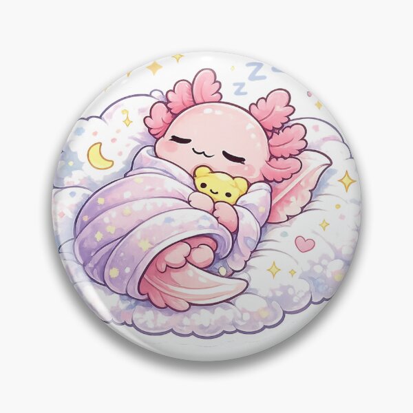 Item preview, Sleepy Axolotl Club Cute Kawaii Bedtime Sticker designed and sold by LandlordsIndia.