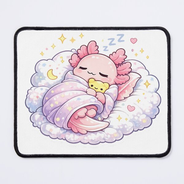 Item preview, Sleepy Axolotl Club Cute Kawaii Bedtime Sticker designed and sold by LandlordsIndia.